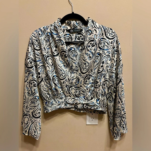 2/$20 - Zara Paisley Wrap Blouse - Size M - Picture 2 of 9